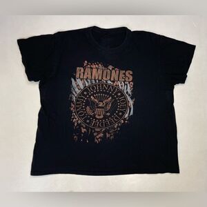 Ramones Graphic T-shirt Women XXL Black Short Sleeve Music